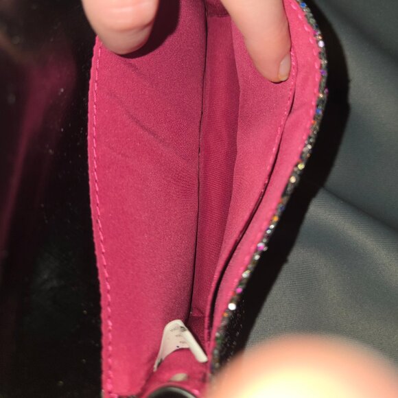 Nine West Envelope Crossbody w/ Snap Close - Silver, Black & Multi Color Sequins - Picture 8 of 11